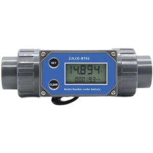 DN25-80 Turbine Flow Meter Electronic LCD Digital Display Flowmeter ZJLCD-BT01 PVC Pipe Liquid Water for Farm/Garden Irrigation(DN80,Without Cable)