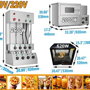 TXMACHINE® 4 cone maker machine kitchen pizza cone machine 3KW Pizza Making Machines for pizza restaurant with pizza oven,Display food warmers (110V/60HZ, cone maker+oven+Display Cabinet)