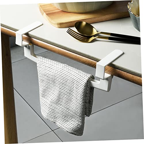 HOOTNEE 2 Pcs Door Hook Modern Towel Rack Towel Hanger for Door Wall Mount Towel Holder Wall Mounted Towel Holder Hand Towel Holder Kitchen Dish Cloth Bars Black Towel Abs White