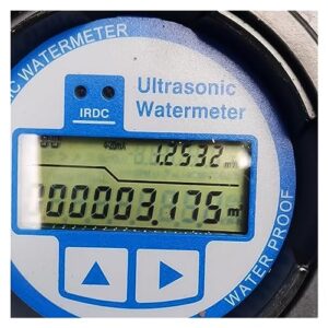 XAXAX Water Flow Meter, ASW-1 Ultrasonic Liquid Flow Meter, RS485/USART Small Diameter DN15-40mm Threaded Connection Copper Pipe Smart Watermeter,Gallon, QTS, PTS, L, m³(DN40)