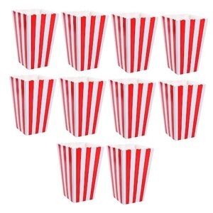 secfou 10pcs boxes popcorn carton popcorn boxes for party close top popcorn containers cups popcorn bucket candy halloween popcorn boxes popcorn treat bag popcorn bags cartons red paper