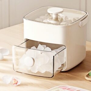 Portable Ice Maker, Countertop Ice Cube Machine with Clear Window, White