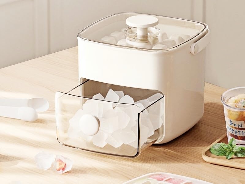 Portable Ice Maker, Countertop Ice Cube Machine with Clear Window, White