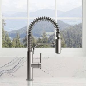 Kohler Provo Semi-Pro Kitchen Faucet with Spiral Spring Neck, Stainless Steel