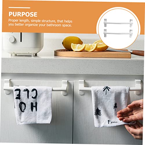 HOOTNEE 2 Pcs Door Hook Modern Towel Rack Towel Hanger for Door Wall Mount Towel Holder Wall Mounted Towel Holder Hand Towel Holder Kitchen Dish Cloth Bars Black Towel Abs White