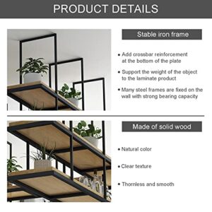 MISTRARA Ceiling Shelf Floating Shelves, 2 Layer Ceiling Mount Wine Rack with Wooden Boards, Metal Display Stand for Wine Bottle Plants Books Storage, for Restaurant, Bar, Cafe (Size : 100x