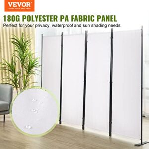 VEVOR Partition Screen, 5.6 ft Privacy Panels (4-Panel), Cloth Separator for Office, Bedroom, Dining & Study Areas, Standalone, White