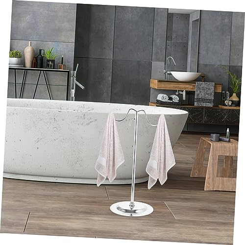 Luxshiny Stainless Steel Kitchen Towel Rack Silver Tote Bag Display Rack Counter Towel Holder for Bathroom Bathroom Towel Stand