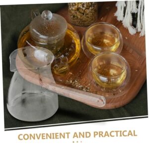 CRAFTHROU Transparent Glass Coffee Pot Coffee Warmer Milk Pitcher Cup Tea Creamer Pitcher Instant Decaf Coffee Beans Stovetop Tea Maker Pan Sauce Jugs Espresso Cups Glass Creamer Container