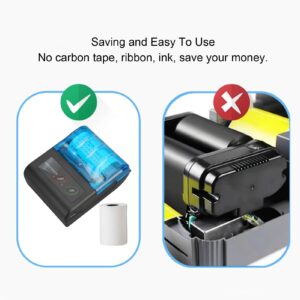 Walfront Pocket Inkless Thermal Printer, Mini Portable Photo Printer, Clear HD Picture Quality, Fast Printing Speed, Portable Mini Photo Printer for Home Traveling Office