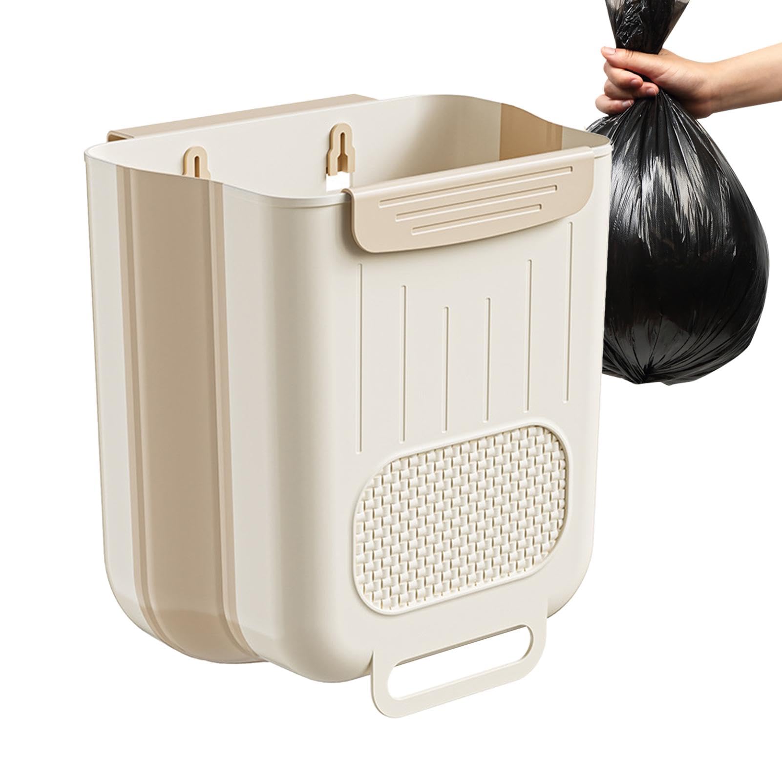 Wall Mounted Garbage Can - Foldable Wall Mount Trash Bin | Portable Garbage Bin Under Sink | Space-Saving Trash Container | Kitchen Garbage Can for Bathroom, Bedroom, Kitchen and Offices