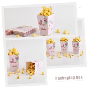 SHOWERORO 12pcs Boxes Mermaid Chip Box Snacks Container Candy Container Baking Boxes Food Containers Popcorn Party Bags Popcorn Containers Boxes Popcorn Boxes Containers Poppin Popcorn Paper