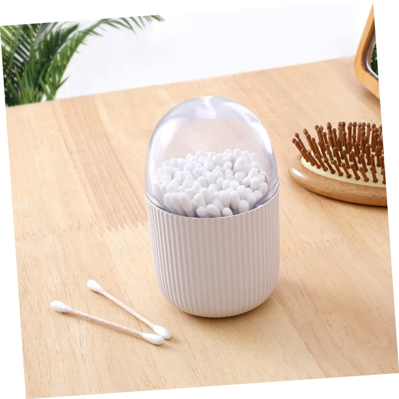 LIFKICH Box Apothecary Jars Table Toothpick Case Powder Puff Container Magnetic Travel Containers Wine Bottle Neoprene Tabletop Organizer Cotton Container with Lid Cotton Pads Holder White