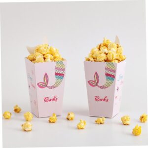 SHOWERORO 12pcs Boxes Mermaid Chip Box Snacks Container Candy Container Baking Boxes Food Containers Popcorn Party Bags Popcorn Containers Boxes Popcorn Boxes Containers Poppin Popcorn Paper