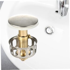 ETHZZLE 2pcs Sink Bath Tub Drain Sink Drain Stopper Sink Filter Strainer Bathtub Filter Clicker Clack Sprung Up Drain No Vanity Sink All Copper Plus 304