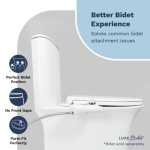 LUXE Bidet NEO 185 White Ultimate Upgrade Bundle - Self-Cleaning, Dual Nozzle Non-Electric Bidet Attachment, Comfort Fit Elongated Toilet Seat, Shutoff Valve T-Adapter, and Toilet Seat Bumpers