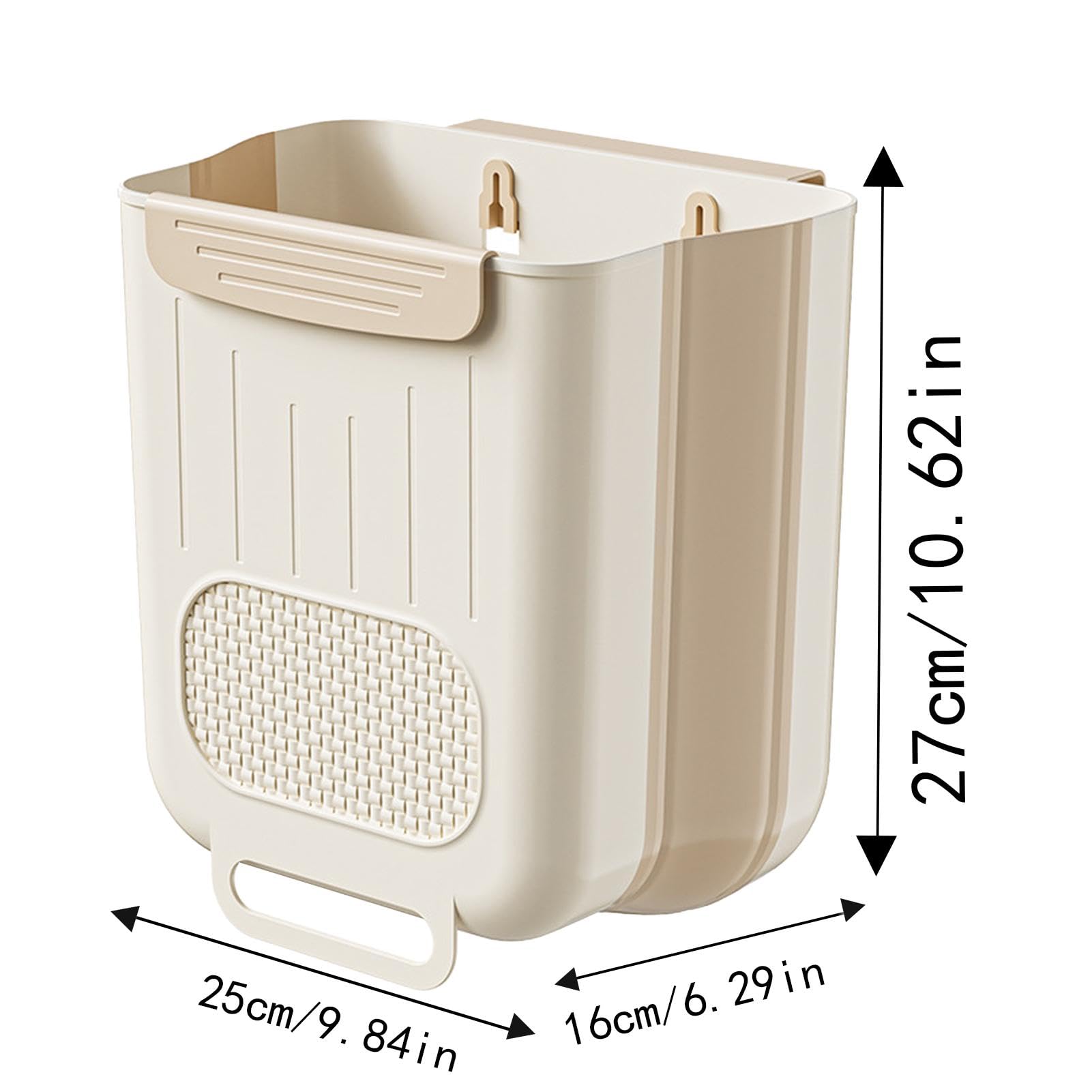 Wall Mounted Garbage Can - Foldable Wall Mount Trash Bin | Portable Garbage Bin Under Sink | Space-Saving Trash Container | Kitchen Garbage Can for Bathroom, Bedroom, Kitchen and Offices