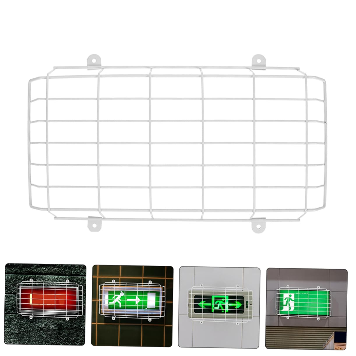 2pcs School Evacuation Sign Exit Sign Cage Guard Light Switch Covers Guard Emergency Signal Damage Stopper Exit Sign Protective Cover Exit Sign Wire Cover Exit Sign Wall Cover Iron BESPORTBLE