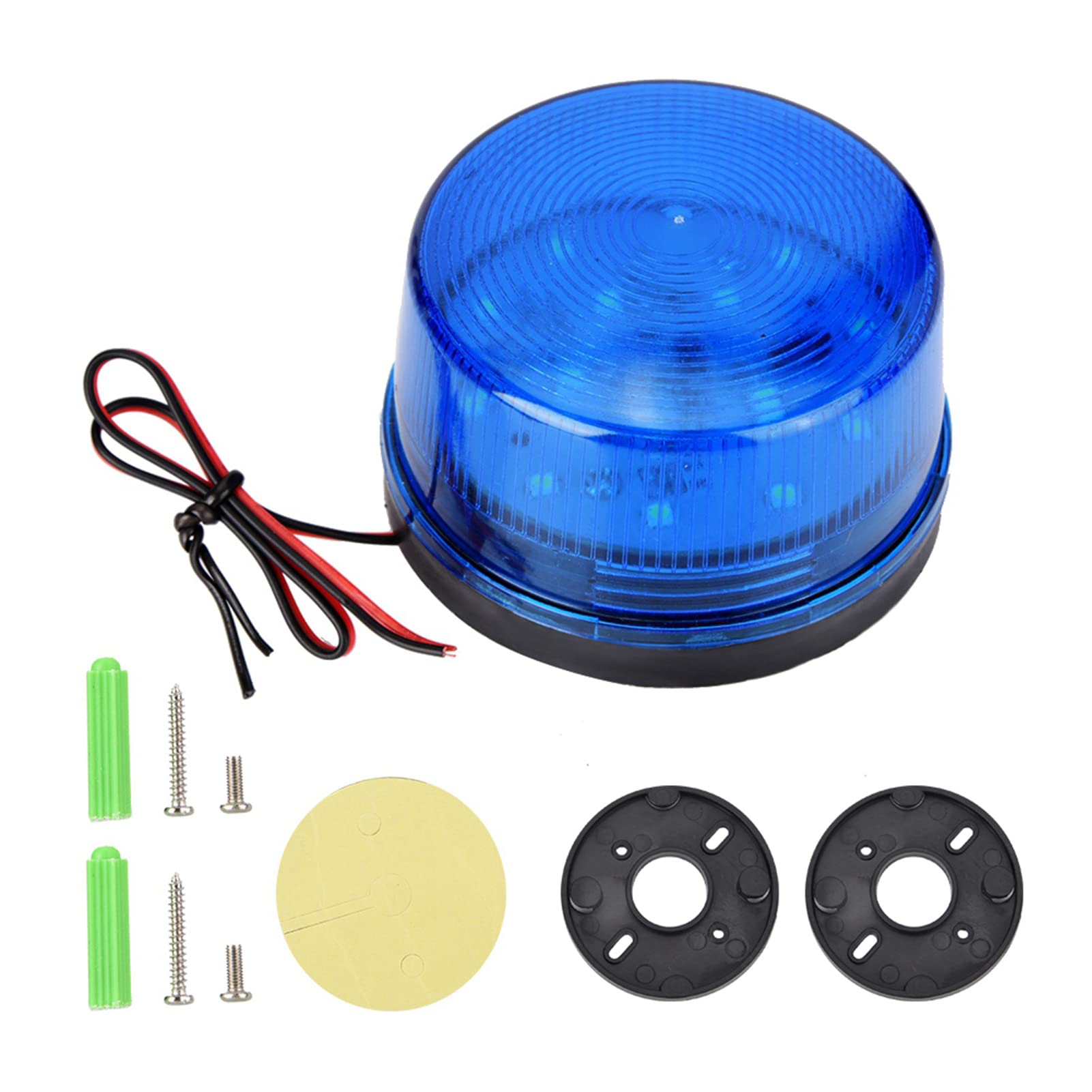 Blue Flashing Light, Red 12 Volt Security Alarm Strobe Light, 8X8X8, 12V, Blue Strobe Light, Emergency Alarm, Warning Signal, Flashing Light Without Sound