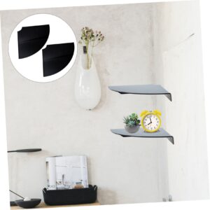 RORPOIR 2 Sets Floating Ledge Wall Corner Shelf Floating Corner Shelf Plant Wall Shelf Kitchen Wall Shelves Wall Display Shelf Corner Shelves Floating Shelf for Living Room Black Acrylic