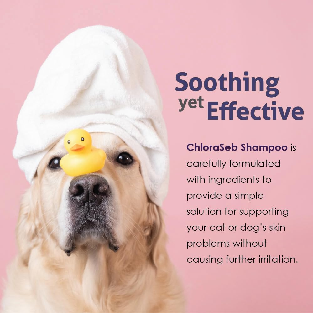 Chloraseb Skin and Coat Care Shampoo for Dogs and Cats - 12 fl oz, Gentle Cleansing Formula for Promoting Healthy Skin and Coat