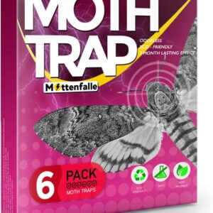 Mottenfalle Clothes Moth Traps 6-Pack - Prime Safe Non-Toxic Eco-Friendly Indoor Moth Traps with Pheromones Sticky Adhesive Tool for Wool Closet Carpet (Stand-Up)