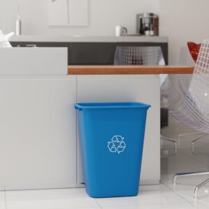 Pack of 2 | 41 Qt. / 10 Gallon Blue Rectangular Wastebasket Trash Can