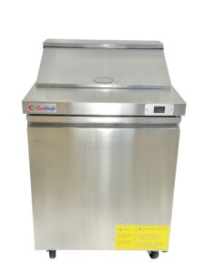 genkraft commercial refrigerated - sandwich/salad prep table 29" gtssp-29, 8 pan capacity used in restaurants, food trucks, fast food shops etc.