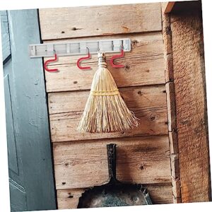 HOOTNEE Broomstick Aluminum Mop Holder Broom Hanging Rack Broom Holder Hooks Adjustable Garage Tool Organizer Wall Mounted Clothes Mount Clothing Rack Key Rail Mop Organizer Aluminum Alloy