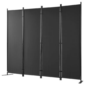 VEVOR Partition Screen, 5.6 ft Privacy Panels (4-Panel), Cloth Separator for Office, Bedroom, Dining, Study Areas, Standalone, Black