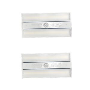 E2 LIGHTING Linear High Bay LED Shop Lights, 2x4 with Motion Sensor & Emergency Battery Backup, 2 Pack 220W LED High Bay Lights for Warehouse & Shop, 5000K High Bay Lights