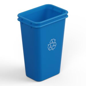 Pack of 2 | 41 Qt. / 10 Gallon Blue Rectangular Wastebasket Trash Can