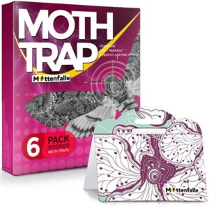 mottenfalle clothes moth traps 6-pack - prime safe non-toxic eco-friendly indoor moth traps with pheromones sticky adhesive tool for wool closet carpet (stand-up)