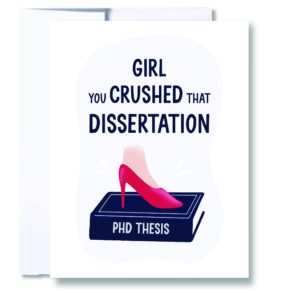 phdoodleshop phd graduation card for her with envelope | card to celebrate the obtention of a doctorate degree and to empower women in academia