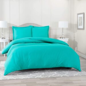 den bedding 1 piece duvet cover set 100% egyptian cotton with zipper closure & corner ties solid pattern 600 tc ultra soft includes (1 duvet cover only) turquoise palatial king (120''x98'')