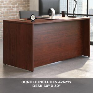 OfficeWorks by Sauder Affirm 60x30 Desk, 42" Return, Classic Cherry Finish