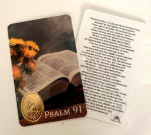 psalm 91 art prayer cards - laminated 2-sided holy prayer cards with inspirational bible verses - christian gifts for friends - 25-pack (3.25x2.25 in)