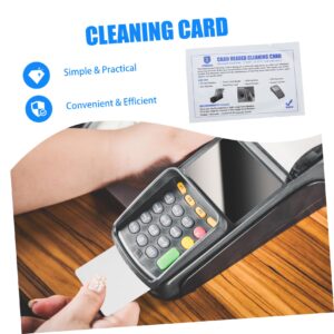 KALLORY 10pcs Reusable Cleaning Cards Terminal All Purpose Cleaner Card Reader Machine Cleaning Cards Credit Card Machine Cleaning Card Cleaning Card Reusable PVC White