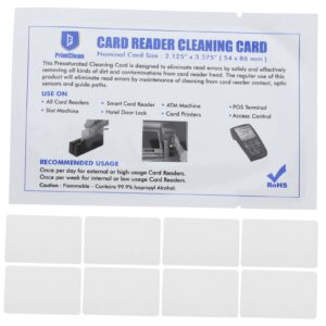 tofficu 10pcs cleaning tool for card readers all purpose cleaner terminal card reader cleaners credit card reader machine cleaning cards blank card reader cleaner pvc white