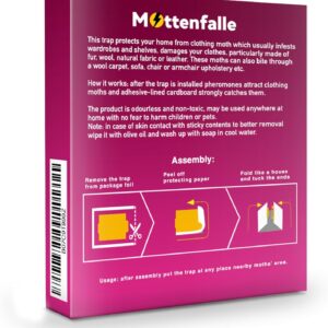 Mottenfalle Clothes Moth Traps 6-Pack - Prime Safe Non-Toxic Eco-Friendly Indoor Moth Traps with Pheromones Sticky Adhesive Tool for Wool Closet Carpet (Stand-Up)