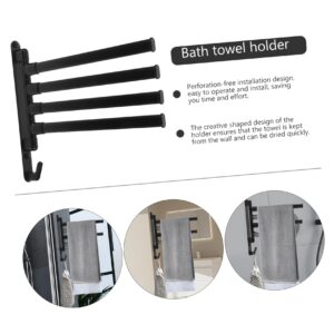 Amosfun Rotating Towel Shelves Hand Towel Racks for Bathroom Towel Hanging Shelf Hand Towel Holder Towel Rack for Kitchen Bathroom Towel Holders Towel Rod Black Stainless Steel