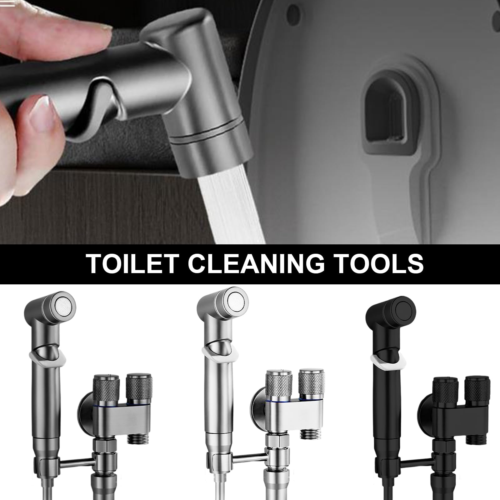 Handheld Bidet Sprayer With Double Outlet Valves Kitchen Bathroom Faucet Bidet Attachment Toilet Accessories Enduring