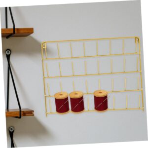 TEHAUX Spool Stand Sewing Storage Rack Quilting Thread Holder Room Thread Holder Ring Holder Tree Wall-Mounted Braiding Rack Wall Hanging Thread Holder Beaded Yarn Holder Iron Golden