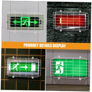 2pcs School Evacuation Sign Exit Sign Cage Guard Light Switch Covers Guard Emergency Signal Damage Stopper Exit Sign Protective Cover Exit Sign Wire Cover Exit Sign Wall Cover Iron BESPORTBLE