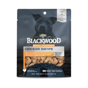 blackwood dog food topper, chicken recipe, 8 ounce, high protein with glucosamine, use as training treat, meal, or topper