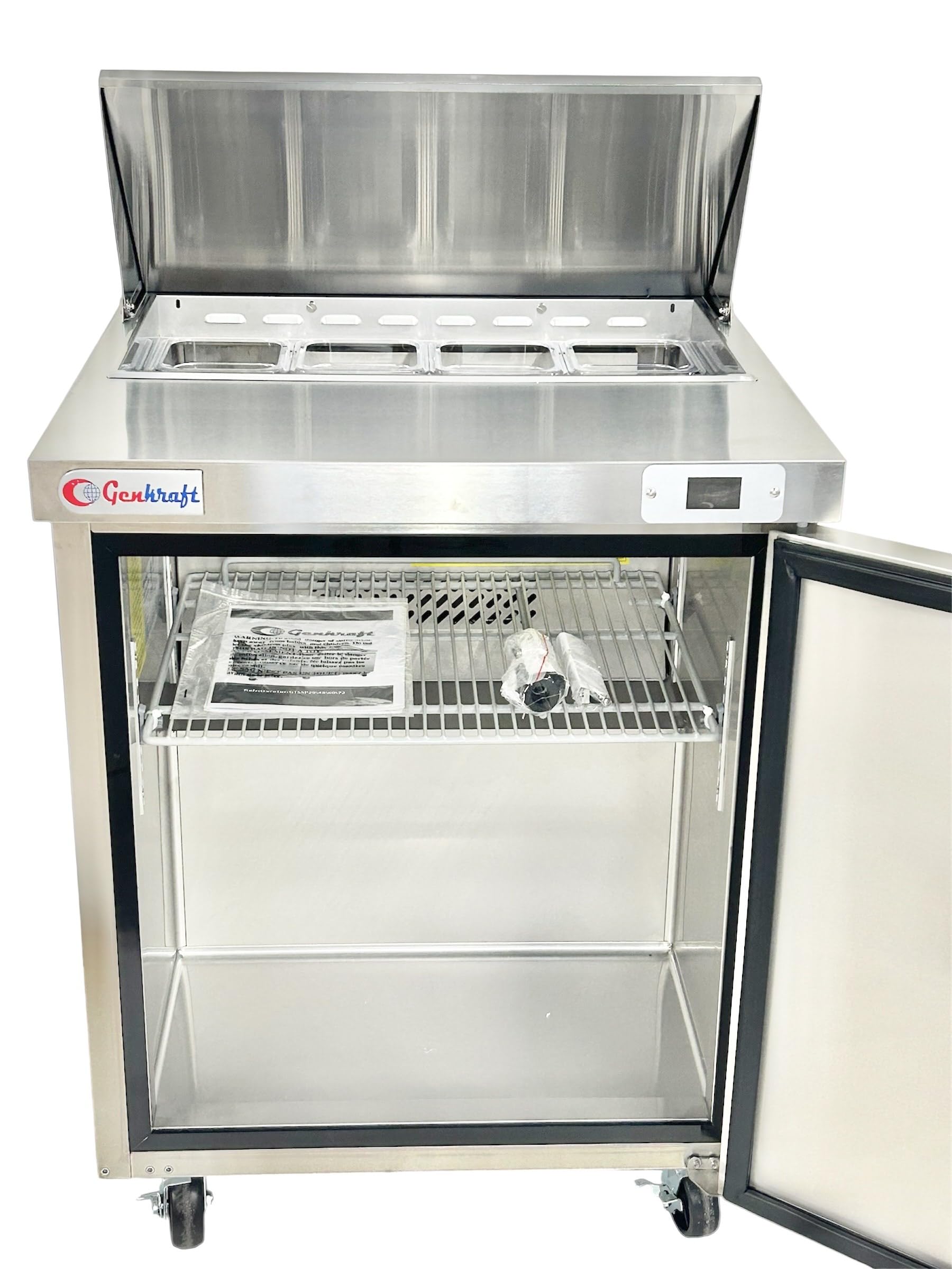 GenKraft Commercial Refrigerated - Sandwich/Salad Prep Table 29" GTSSP-29, 8 pan Capacity Used in Restaurants, Food Trucks, Fast Food Shops etc.