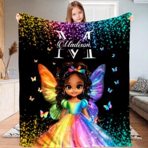 personalized princess throw blanket, fairy blanket, initial name blanket, personalized name blanket, blanket for teen girls, soft blanket, daughter blanket from mom, gifts for girls on christmas