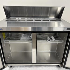 GenKraft Commercial Refrigerated - Salad/Sandwich Prep Table 48", 12 pan Capacity, Refrigerated Stainless Prep Table, used in Restaurants, Food Trucks, Fast Food Shops etc.