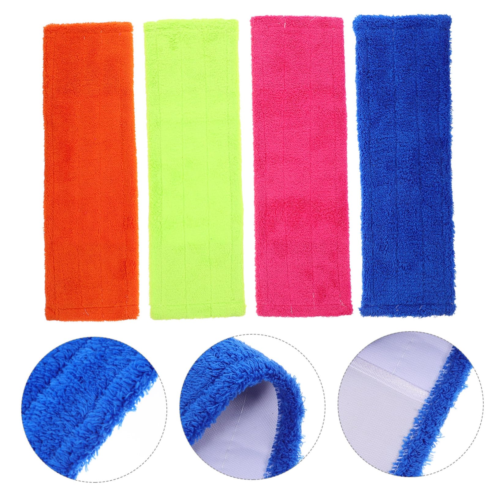 Ipetboom 1set Mop Replacement Cloth Coral Fleece Pad Replacement Commercial Cleaning Refills Coral Fleece Mop Refill Wet Mop Refill Pads Mop Filling Pad Cleaning Mop Coral Fleece 4pcs