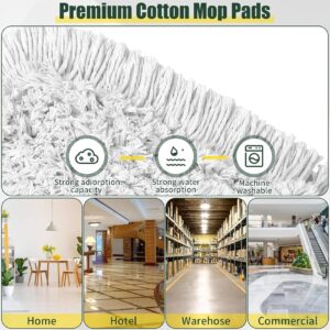 OTDOGUO 36inch Commercial Dust Mop Pads for Floor Cleaning, Cleaning Office Garage Hardwood Warehouse Factory Mall 2PCS Green